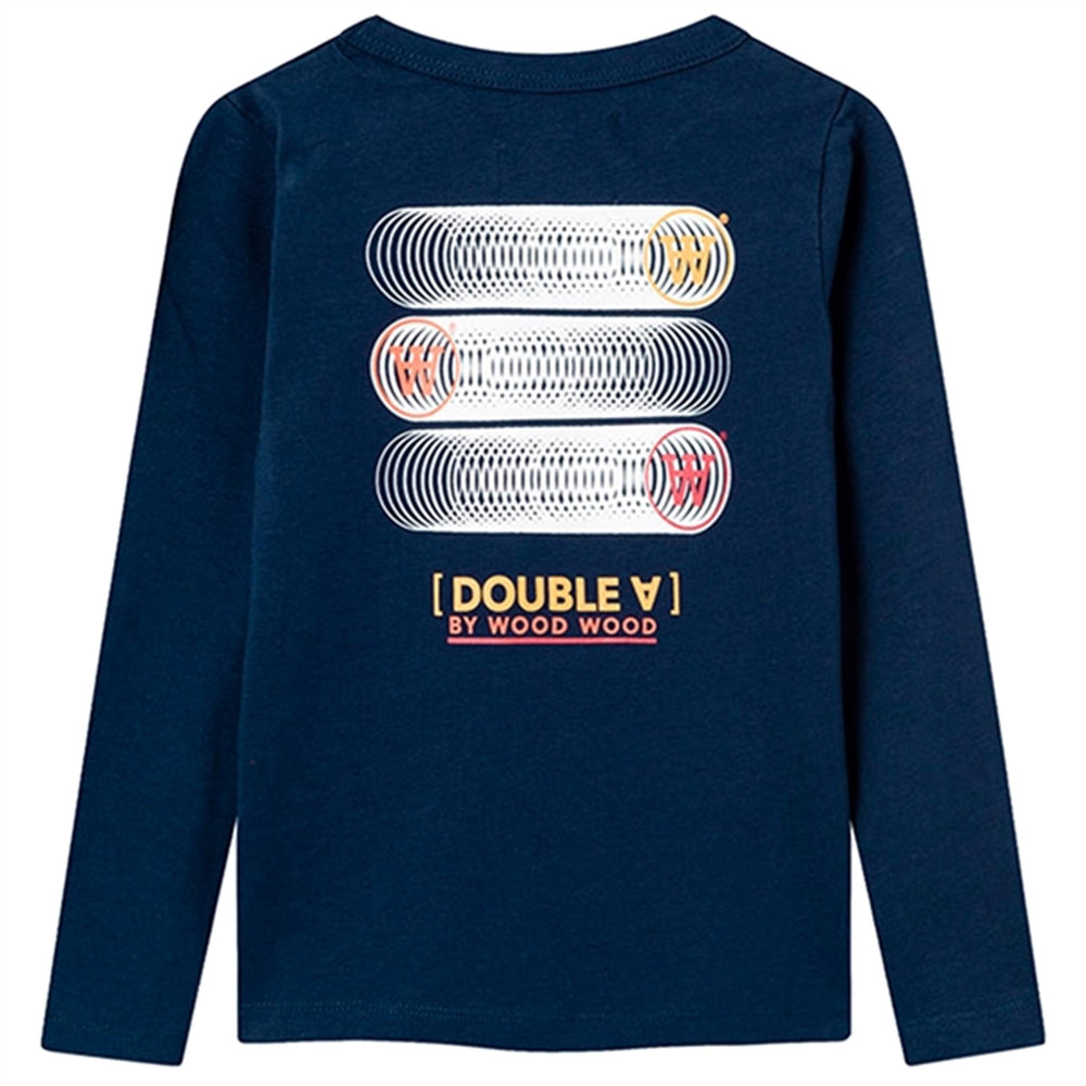 Navy Kim Stackes Logo Bluse - Wood Wood