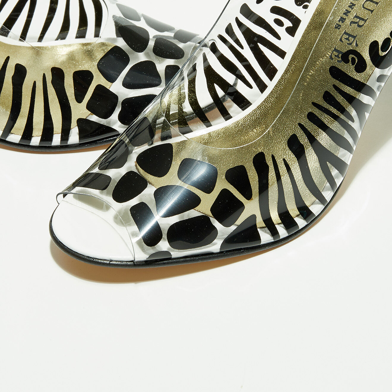 Azurée Cannes Slingback en Plexi Dora noires - Talon 7 cm