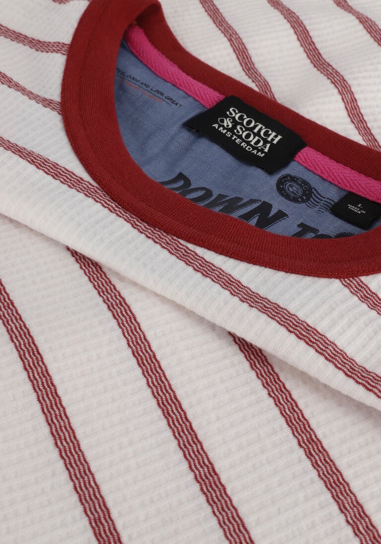 SCOTCH & SODA rode scotch & soda t-shirt waffle jersey breton t-shirt