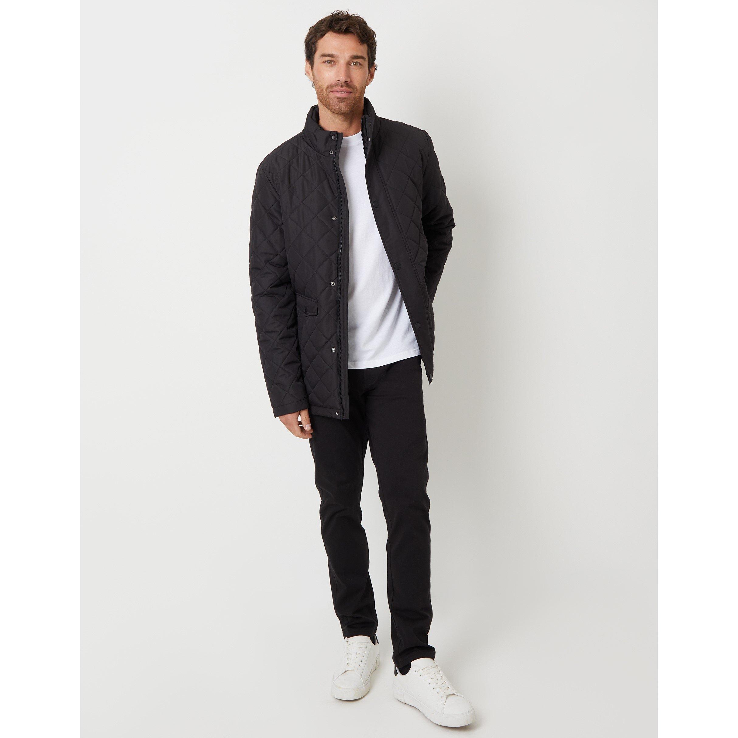 Threadbare TB Funnel Neck Diamond Quilted Jacket