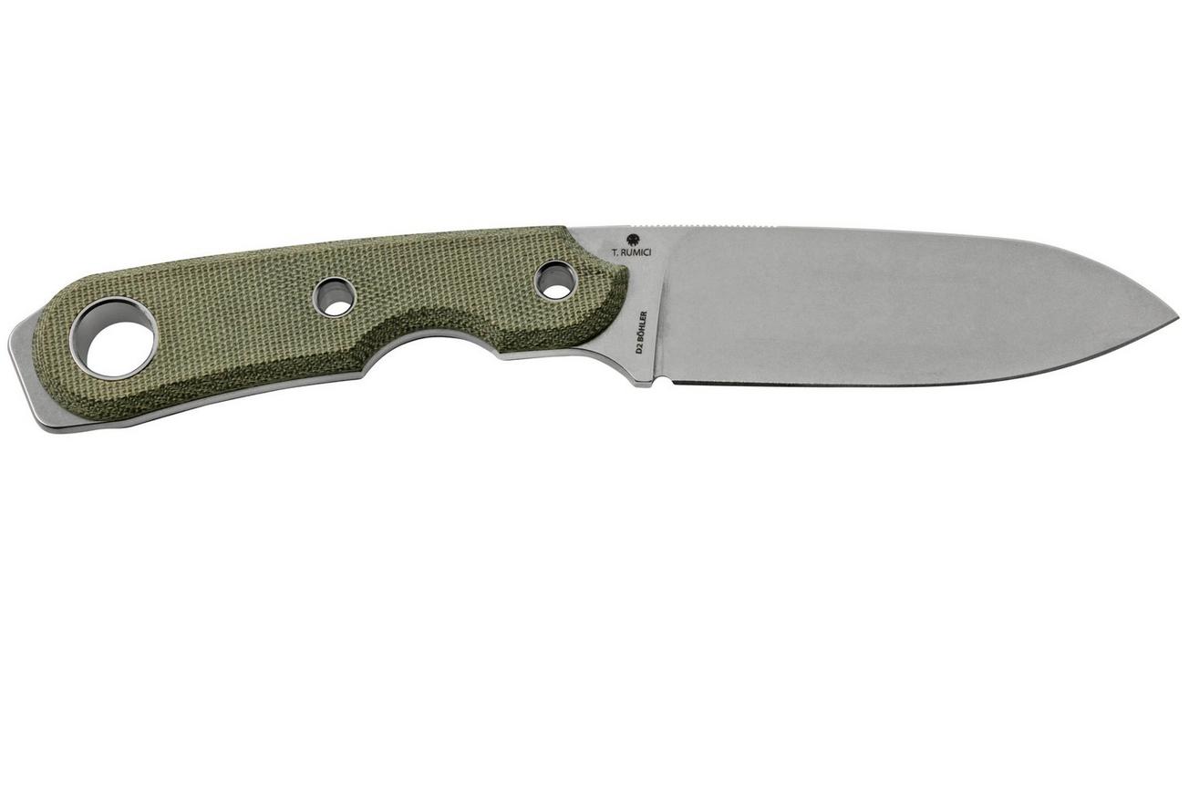 Viper Basic 3 VT4036CG D2 Spear Point Stonewashed, Green Canvas Micarta, vaststaand mes