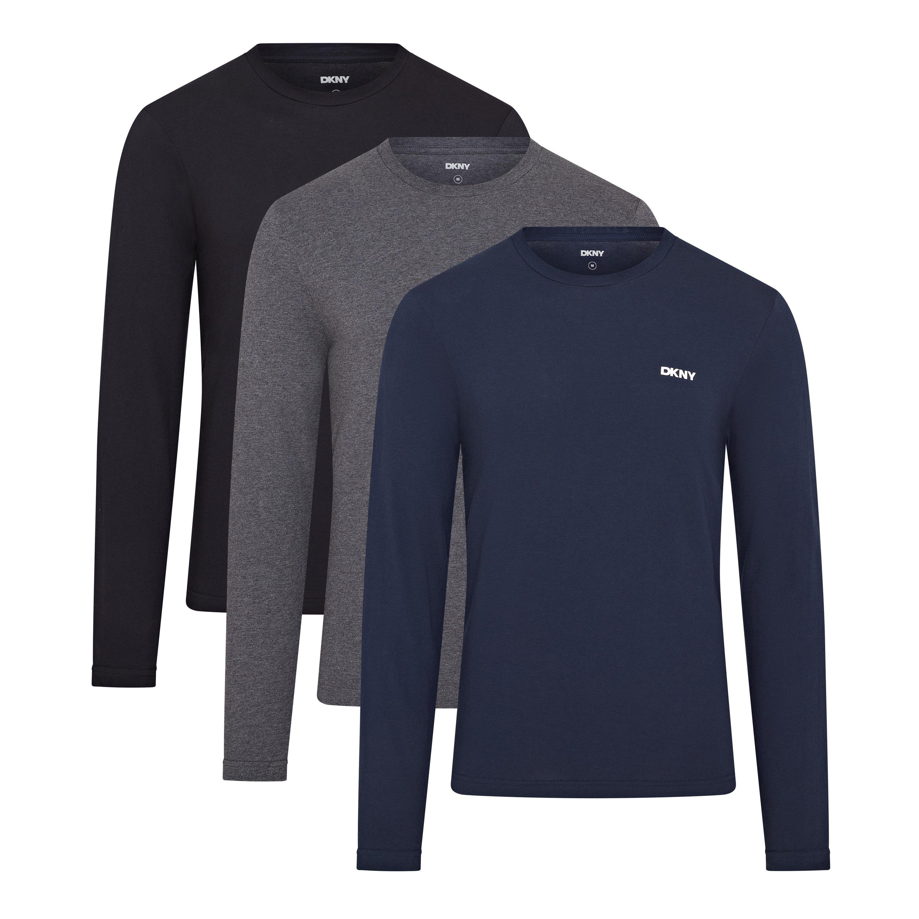 DKNY 3 Pack Long Sleeve Warriors T Shirt Mens