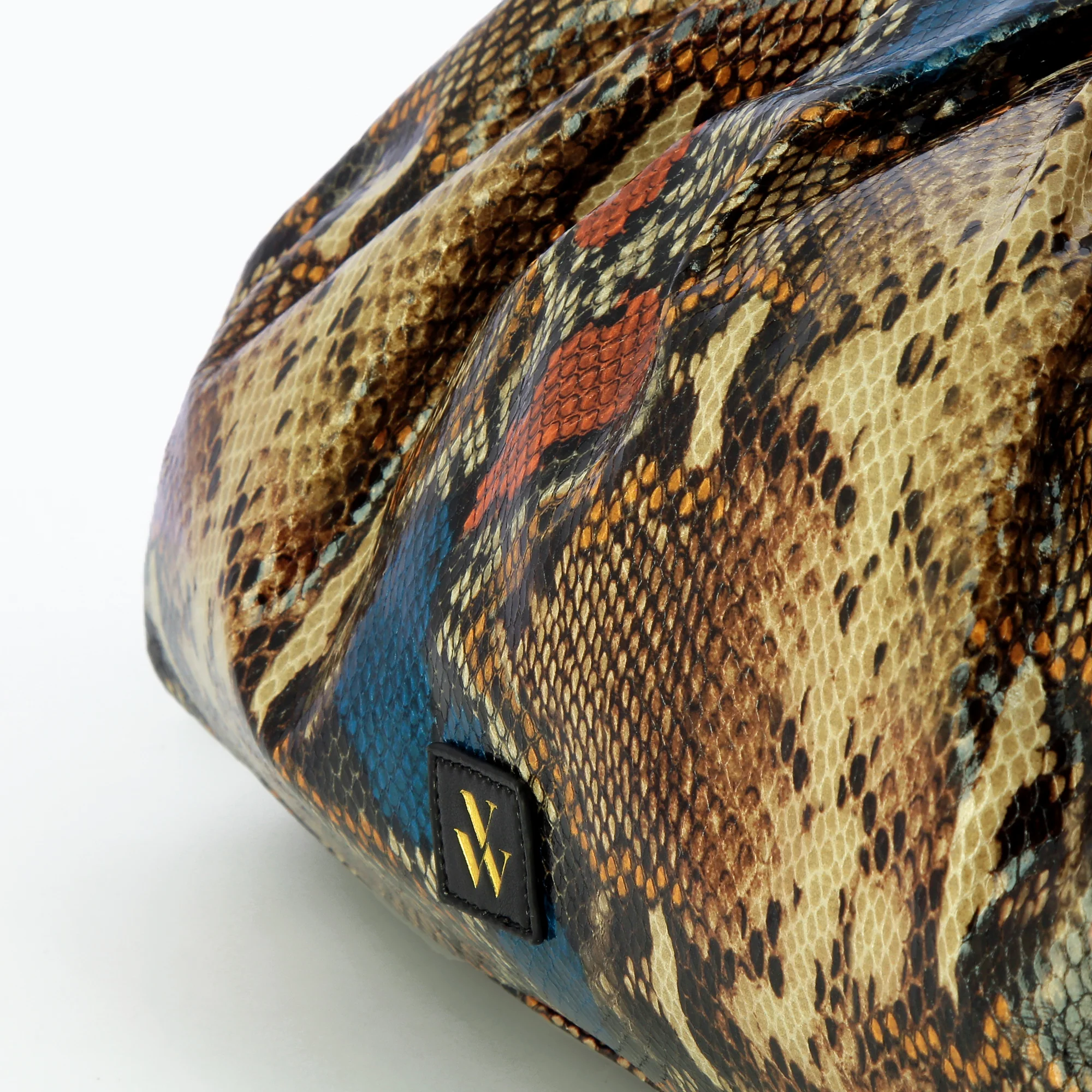 Sacs-Sac plissé Ambre camel imprimé serpent