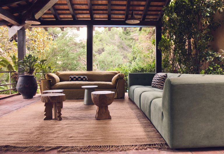 HKliving Nomad bank 244 Linen, Army Green