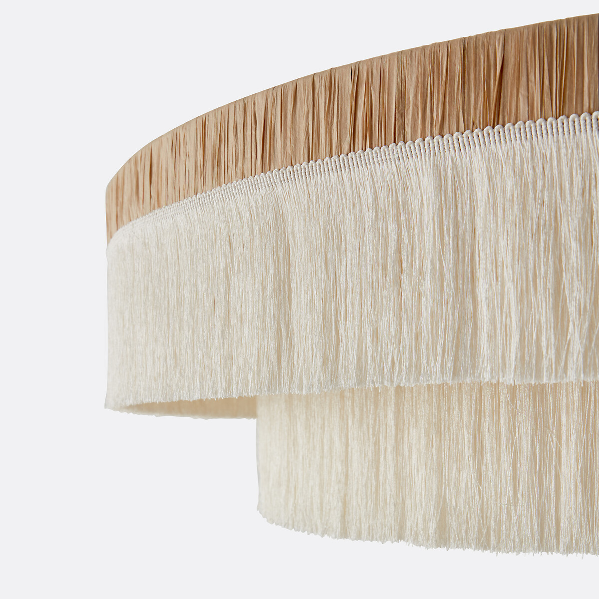 LA REDOUTE INTERIEURS<br>Candeeiro suspenso de ráfia com franjas Ø86 cm, Kavi.