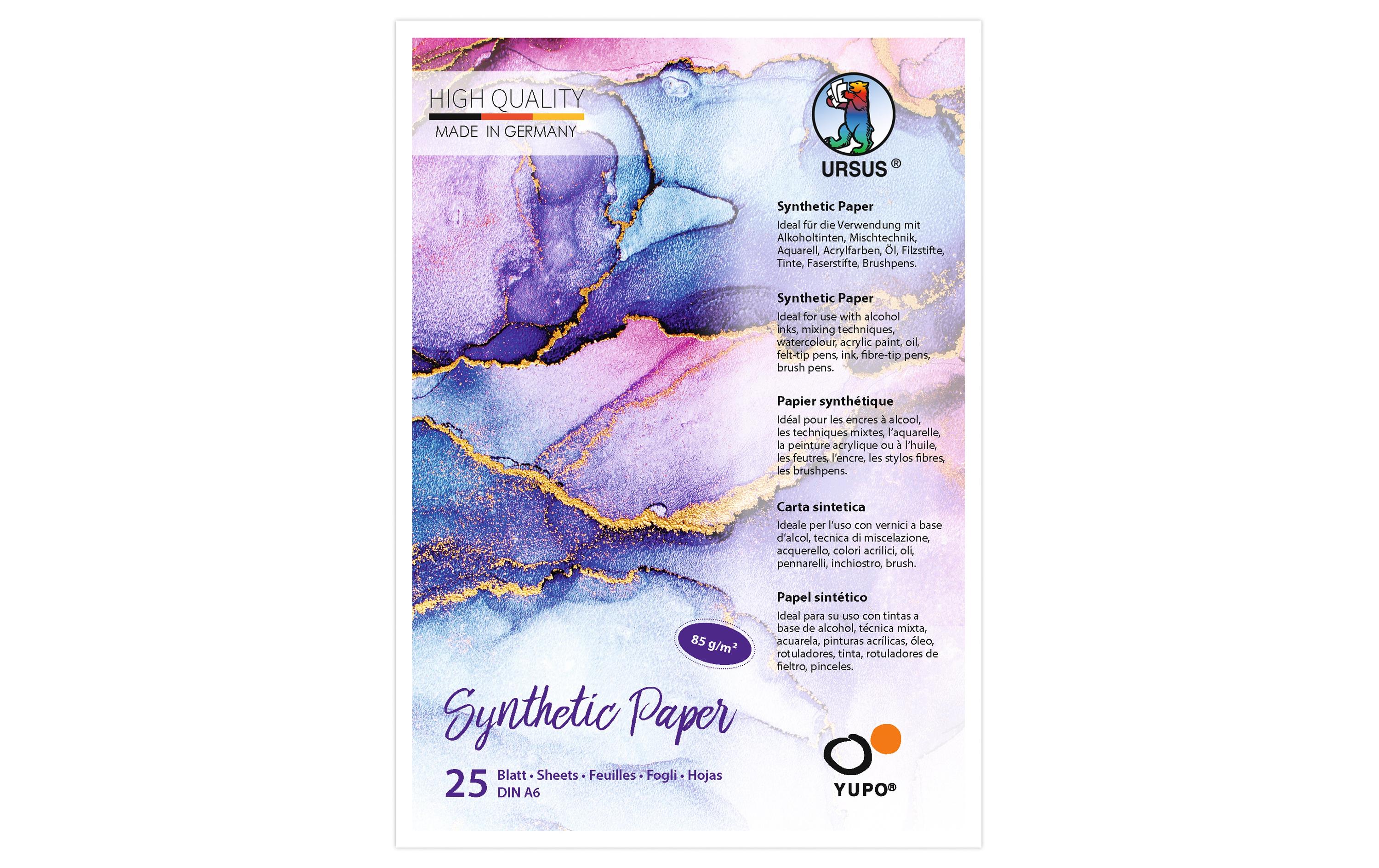 Malblock Yupo Synthetik, A6, 85 g/m2, 25 BlattSynthetikpapier zum Kreieren von tollen Kunstwerken