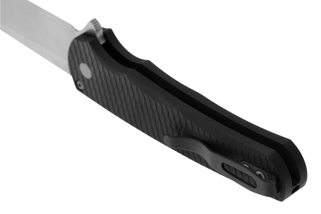 Pro-Tech Malibu 5435 Stonewashed MagnaCut Reverse Tanto, Black 7075 Dragon Scale zakmes
