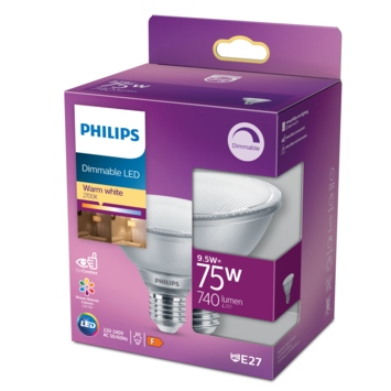 Philips LED PAR30S E27 75W dimbaar