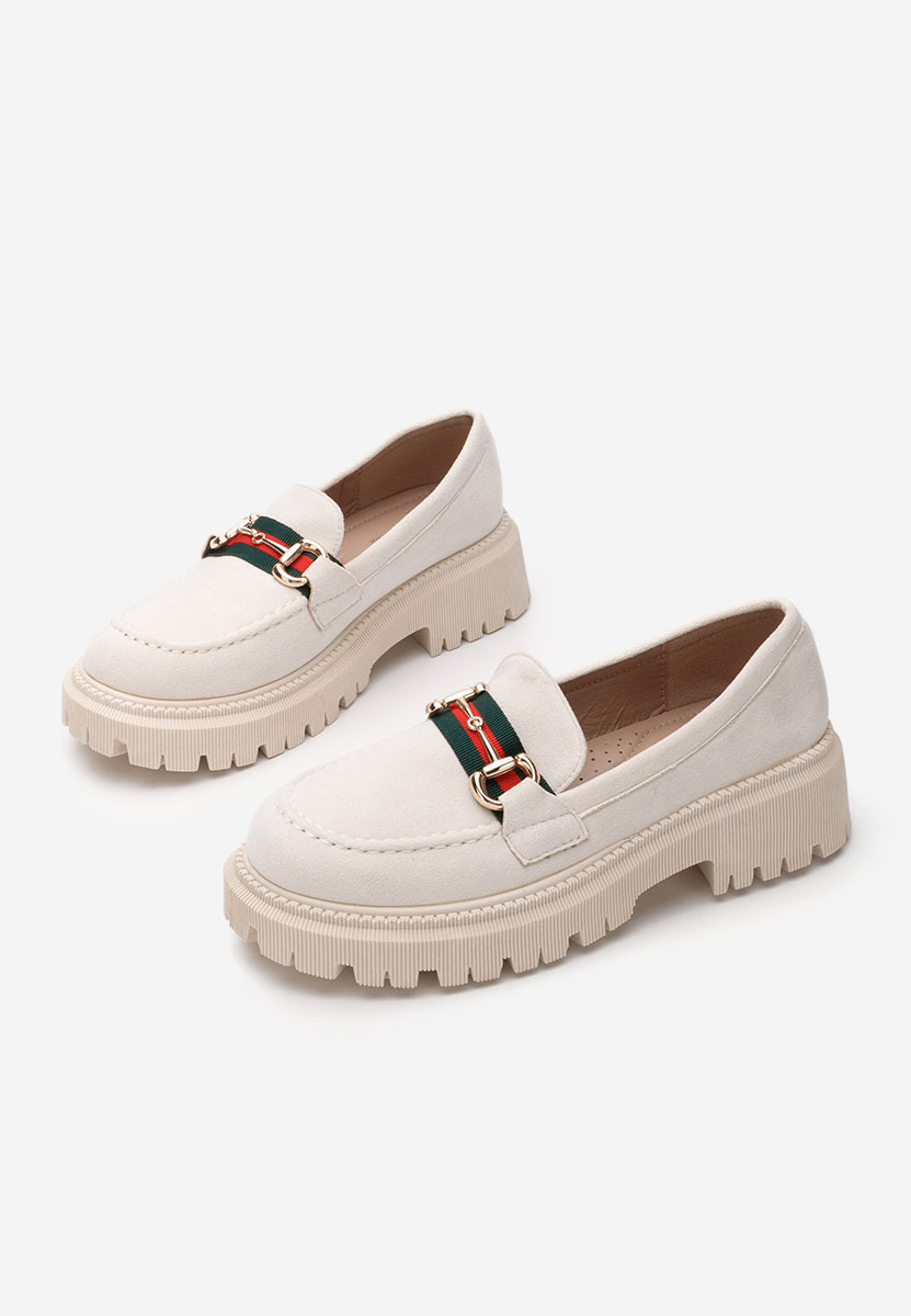 Mocassins à semelle épaisse beige Hindira V2