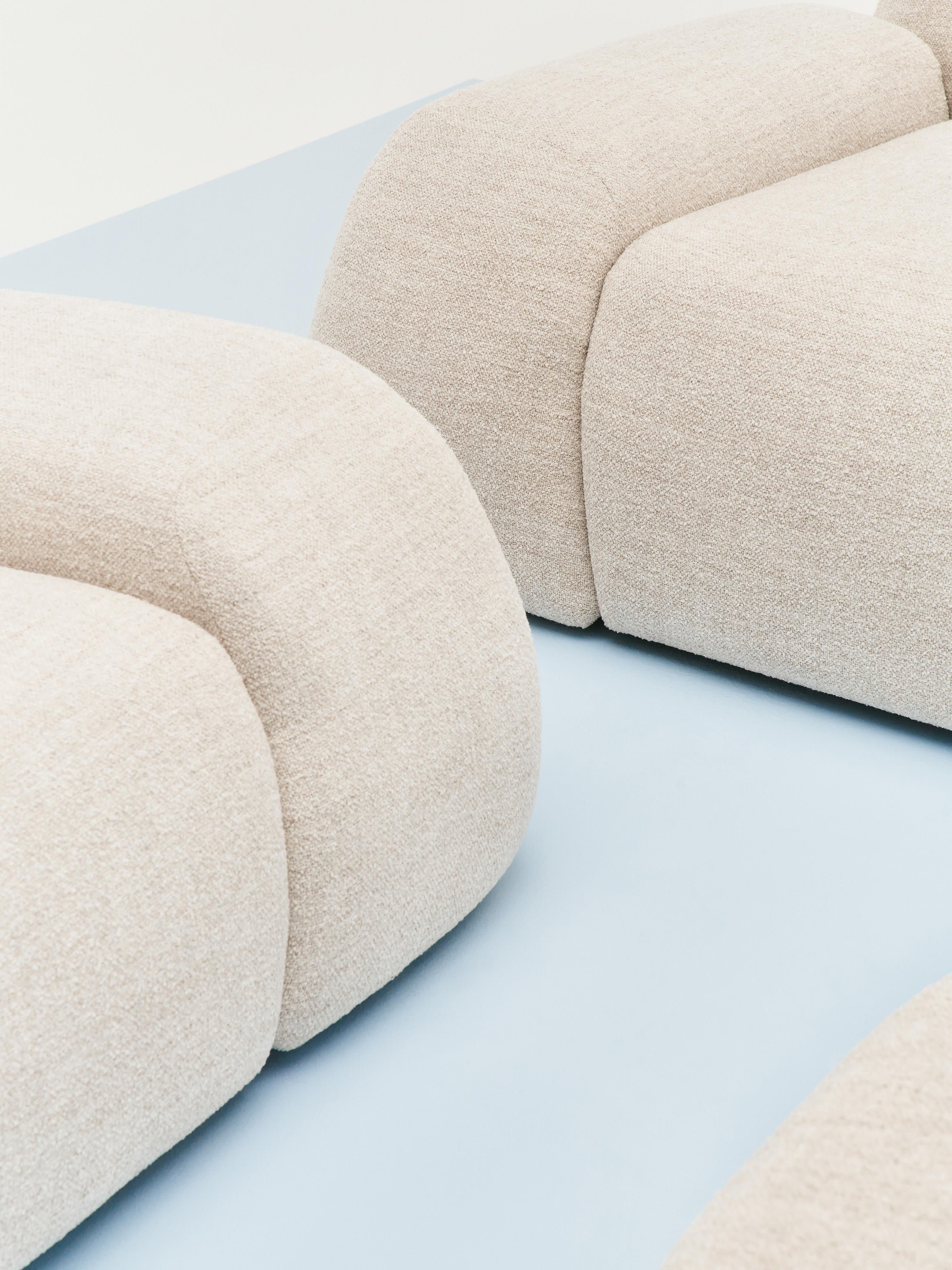 Modulaire hoekbank Wolke (4-zits) van bouclé