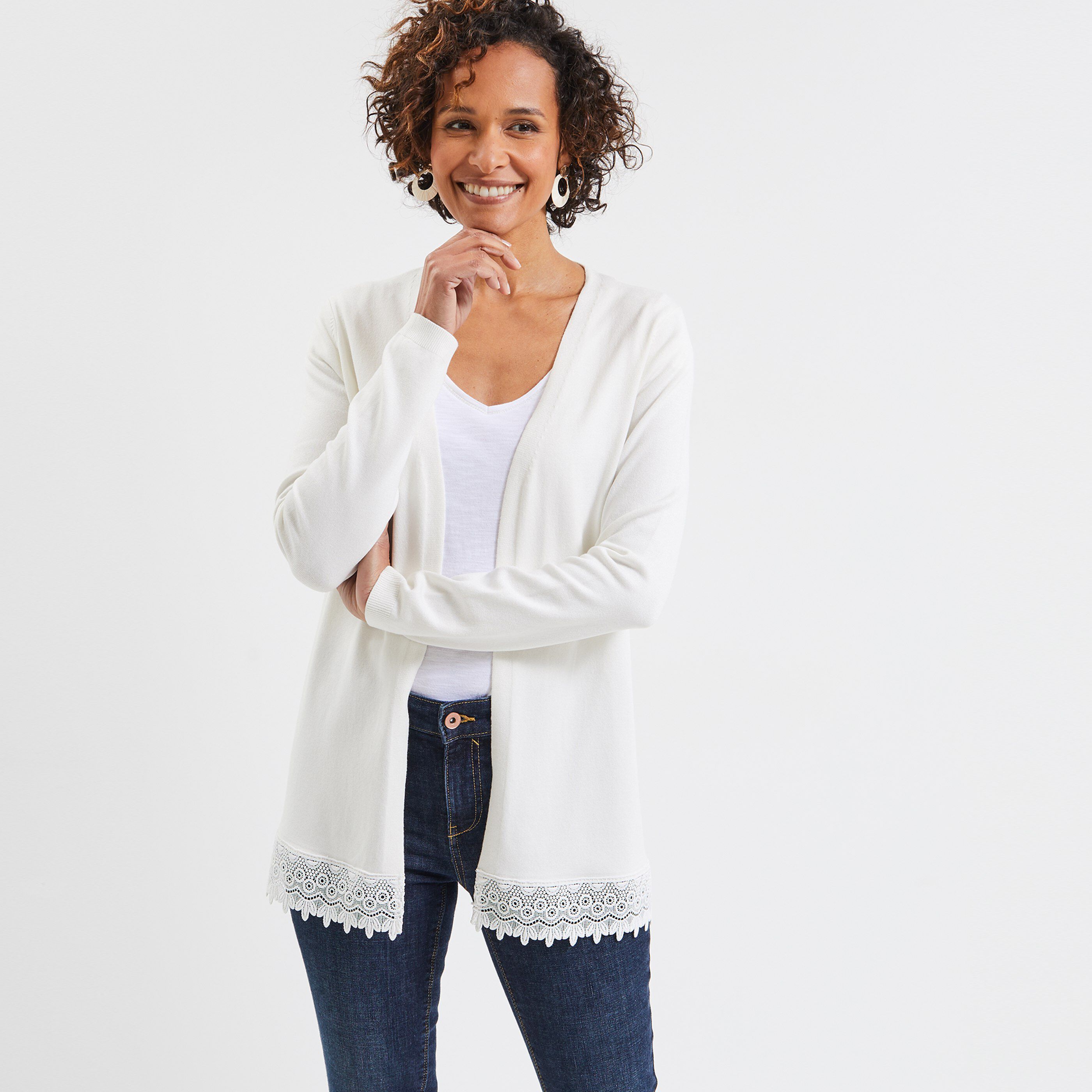 Gilet mi long femme - BLANC