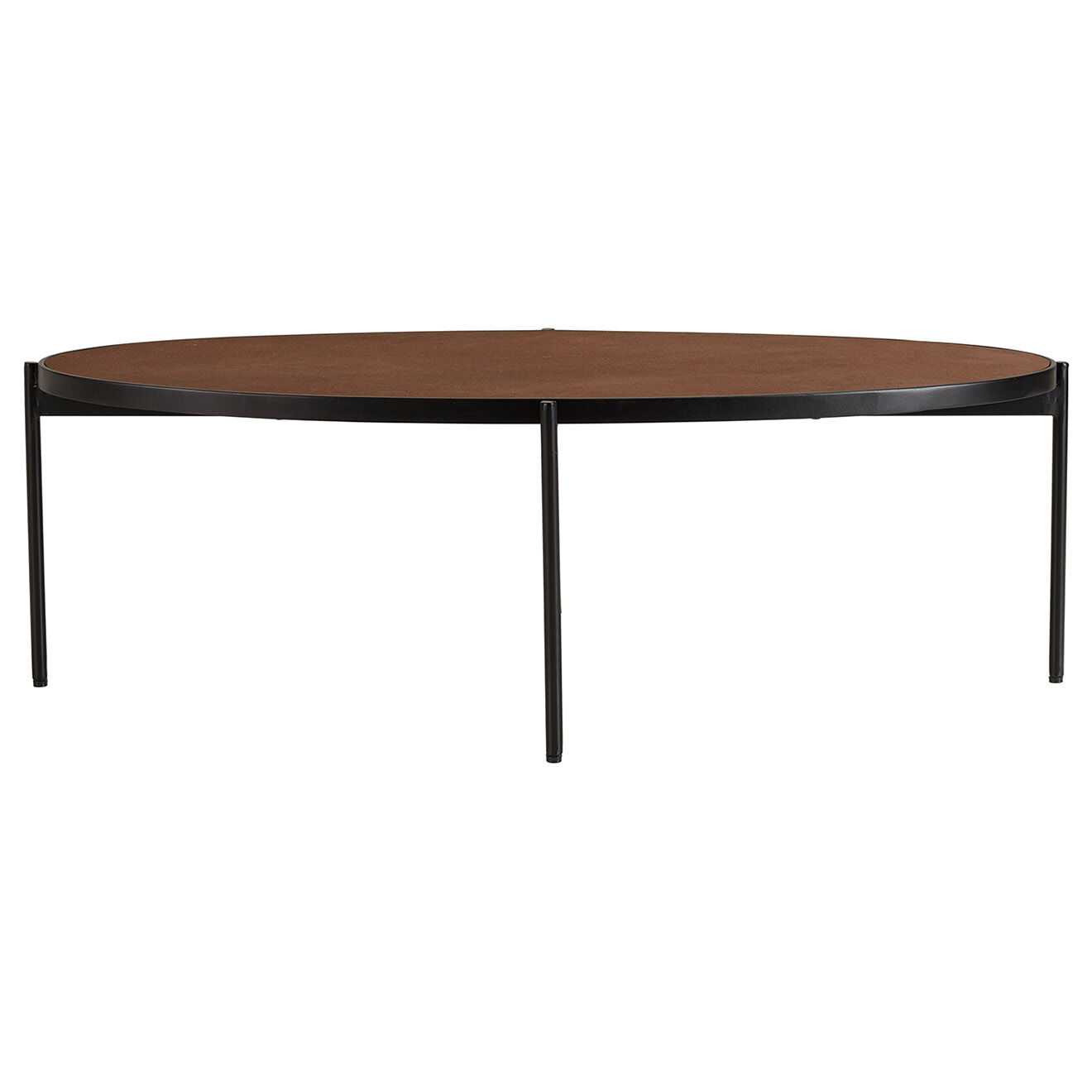 Macabane Table basse ovale effet pierre Basile bois/noir - 131x65x40 cm