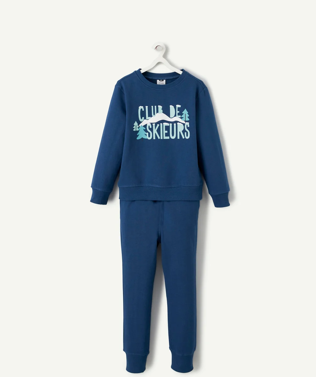 PYJAMA MANCHES LONGUES GARÇON EN COTON BIOLOGIQUE THÈME SKIEUR