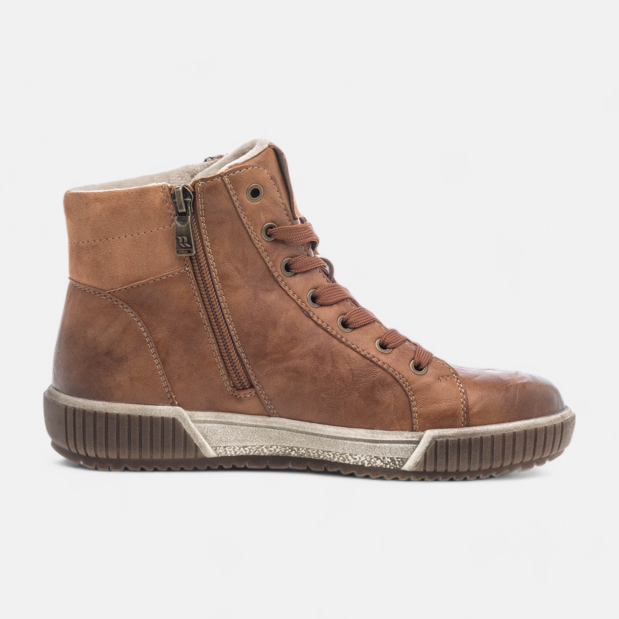 Baskets hautes Femme cognac
