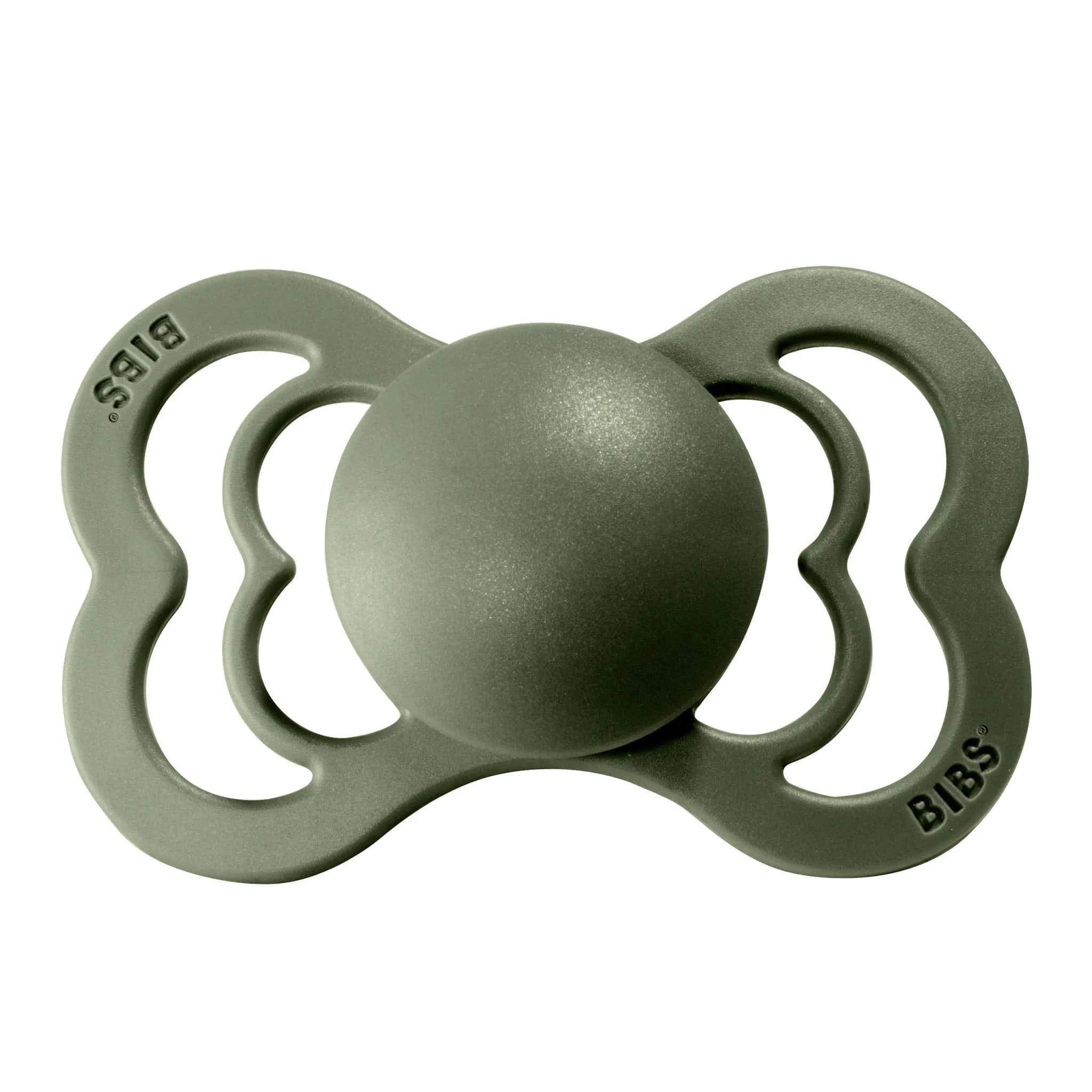 Bibs Suce Symétrique Supreme 6-18mois Silicone - Kaki (Grandeur 2)