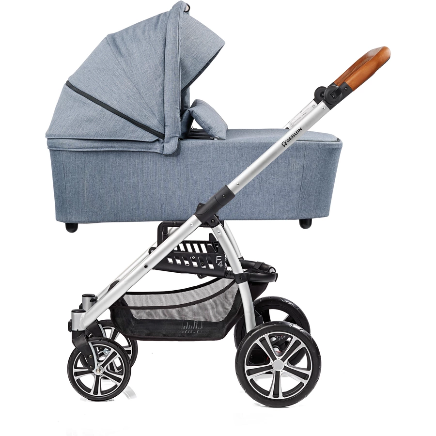 GESSLEIN Kombikinderwagen F4 Air+ mit Handbremse, eisblau meliert  Stern