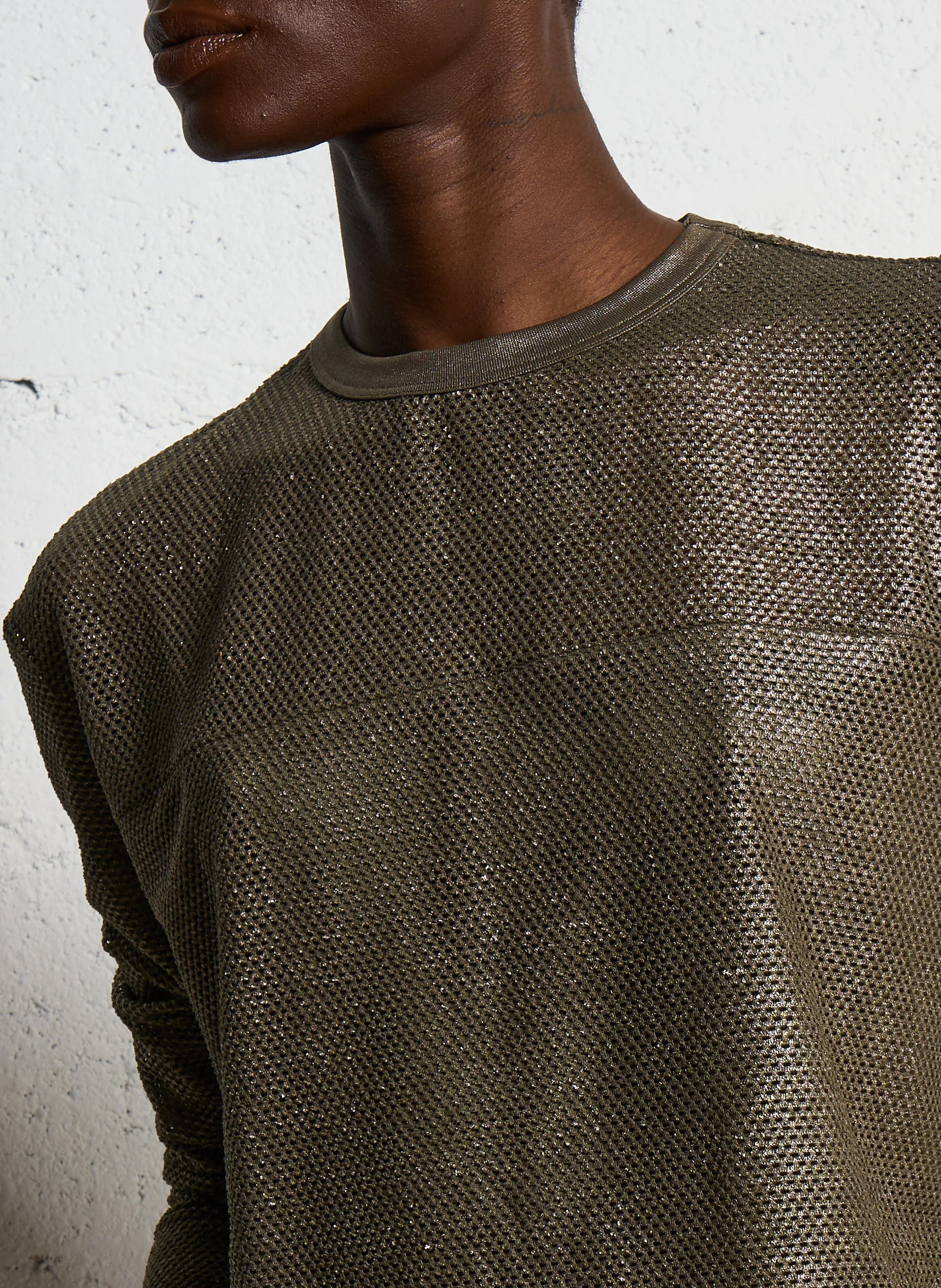 Sweat court en résille | Kaki