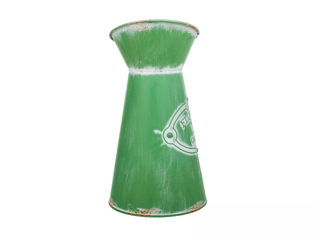 Cruche en métal vert 22xb15.5x22/23/25.5h