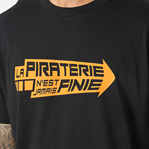 Tee Shirt Oversize Large Flèche Noir Orange