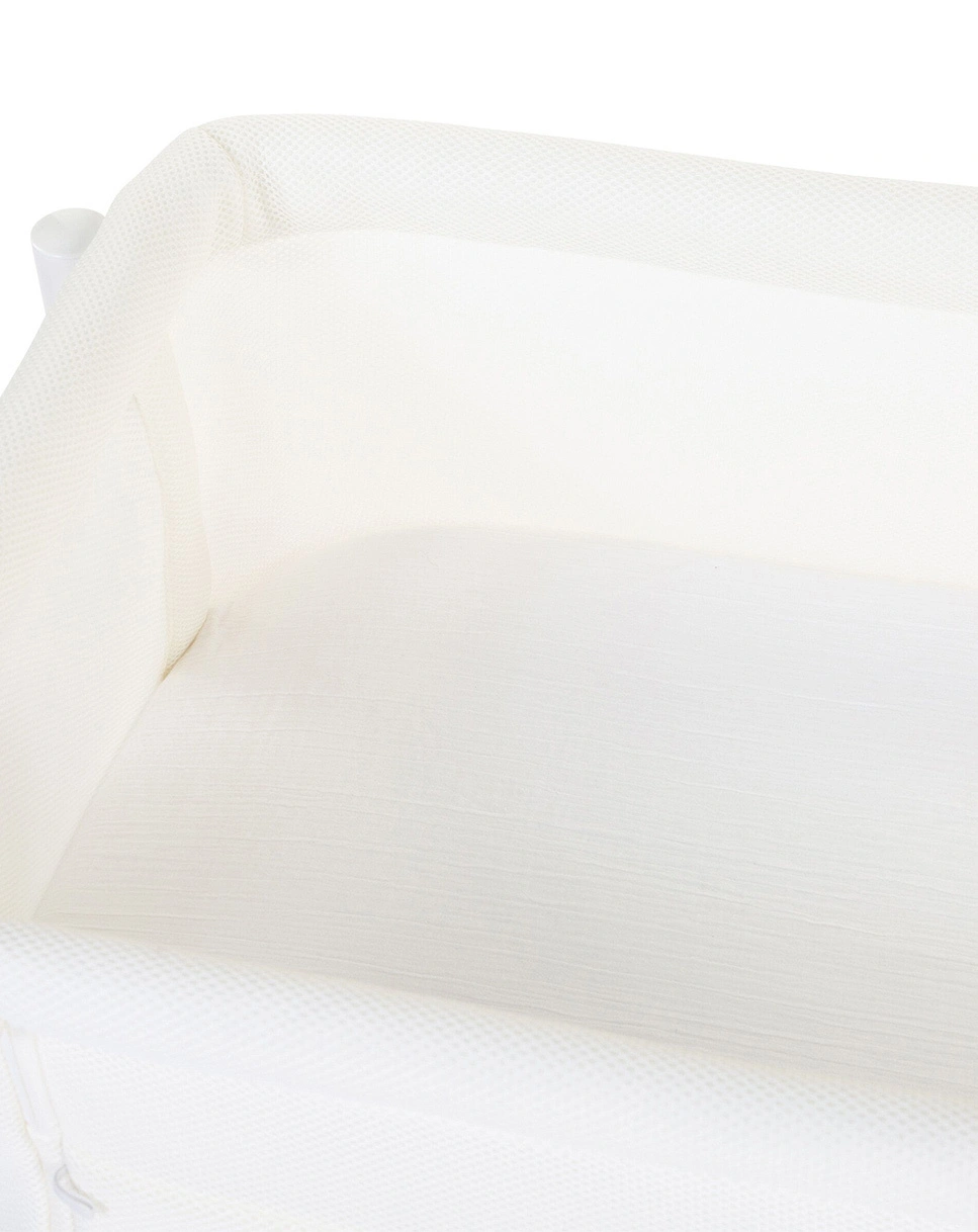 Beistellbett EVOLUX (97x64x85) in weiß/buche