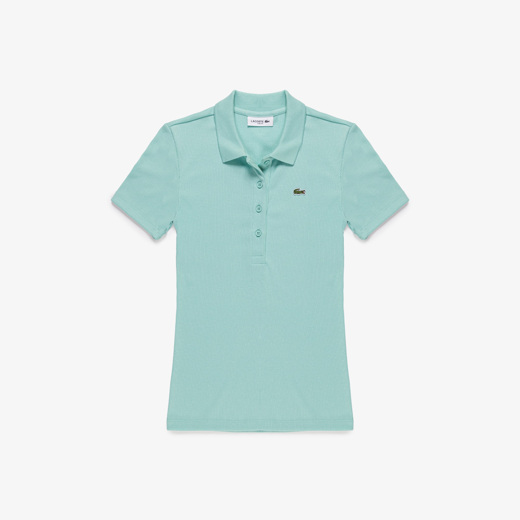 Polo L.12.D slim fit en coton côtelé Manches Courtes - Vert - Lacoste - Femme