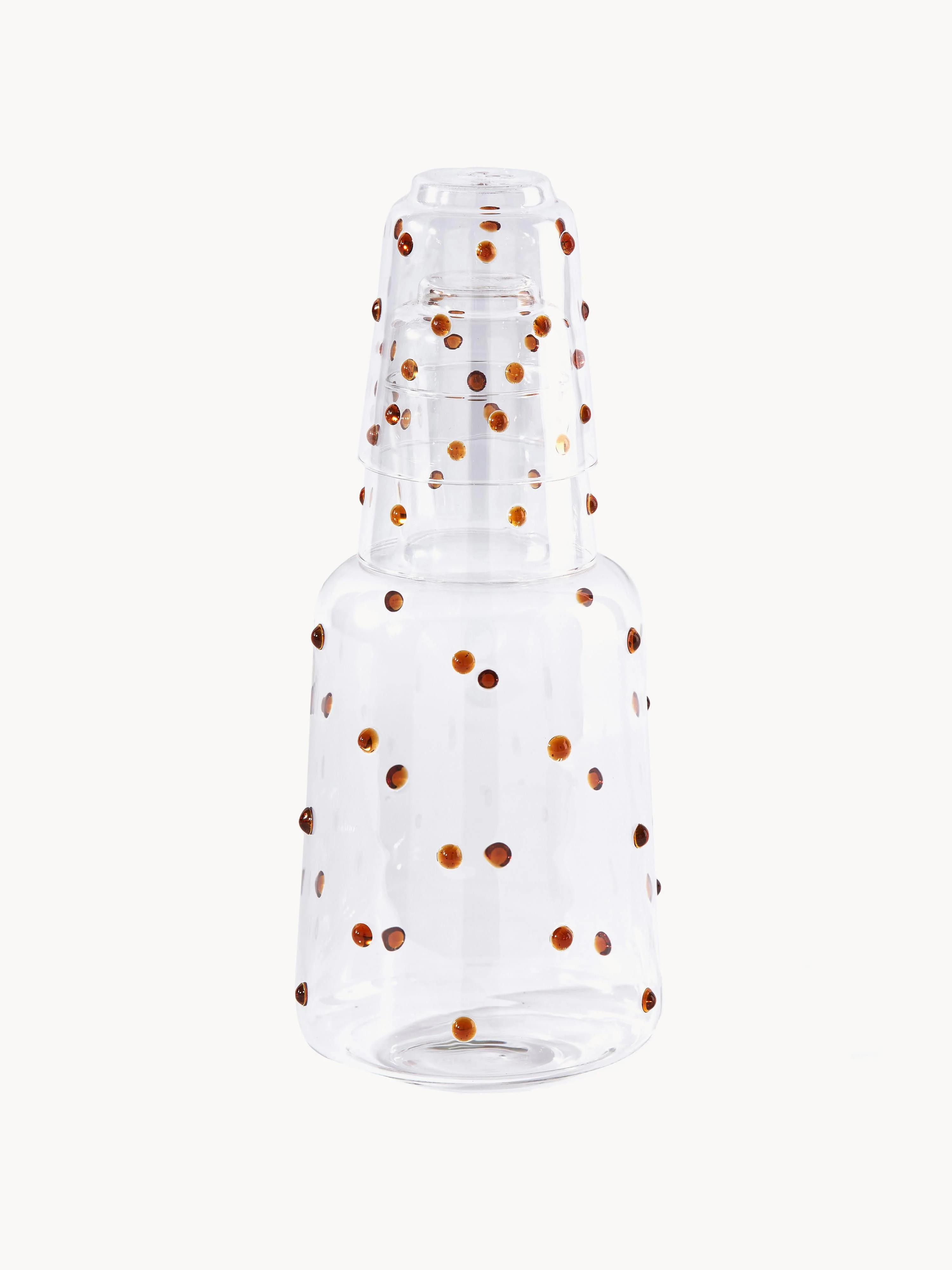 Mondgeblazen karaf Nob van borosilicaatglas, 2 L