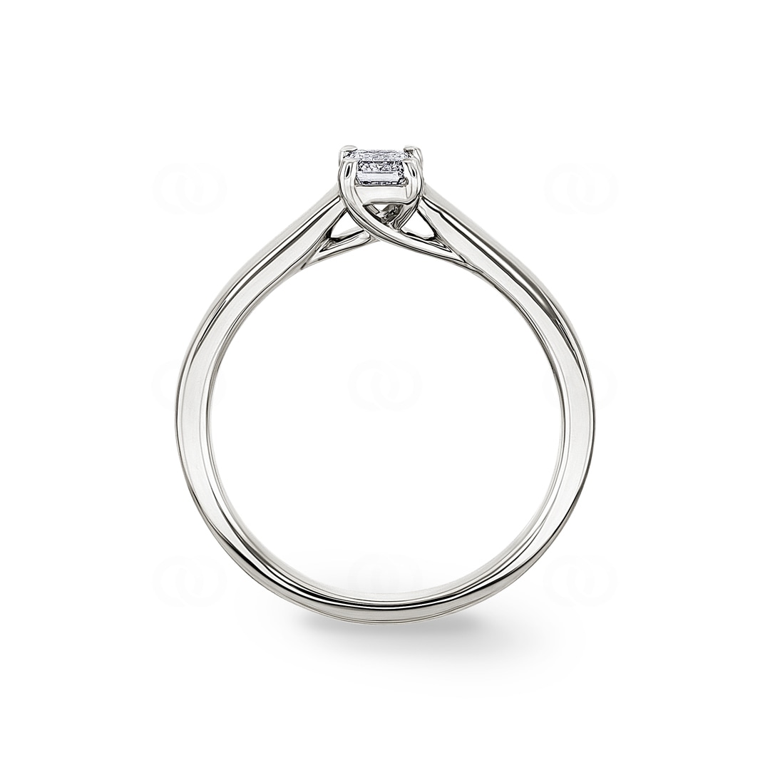 0.40ct Emerald Solitärring 750/18 K Weissgold