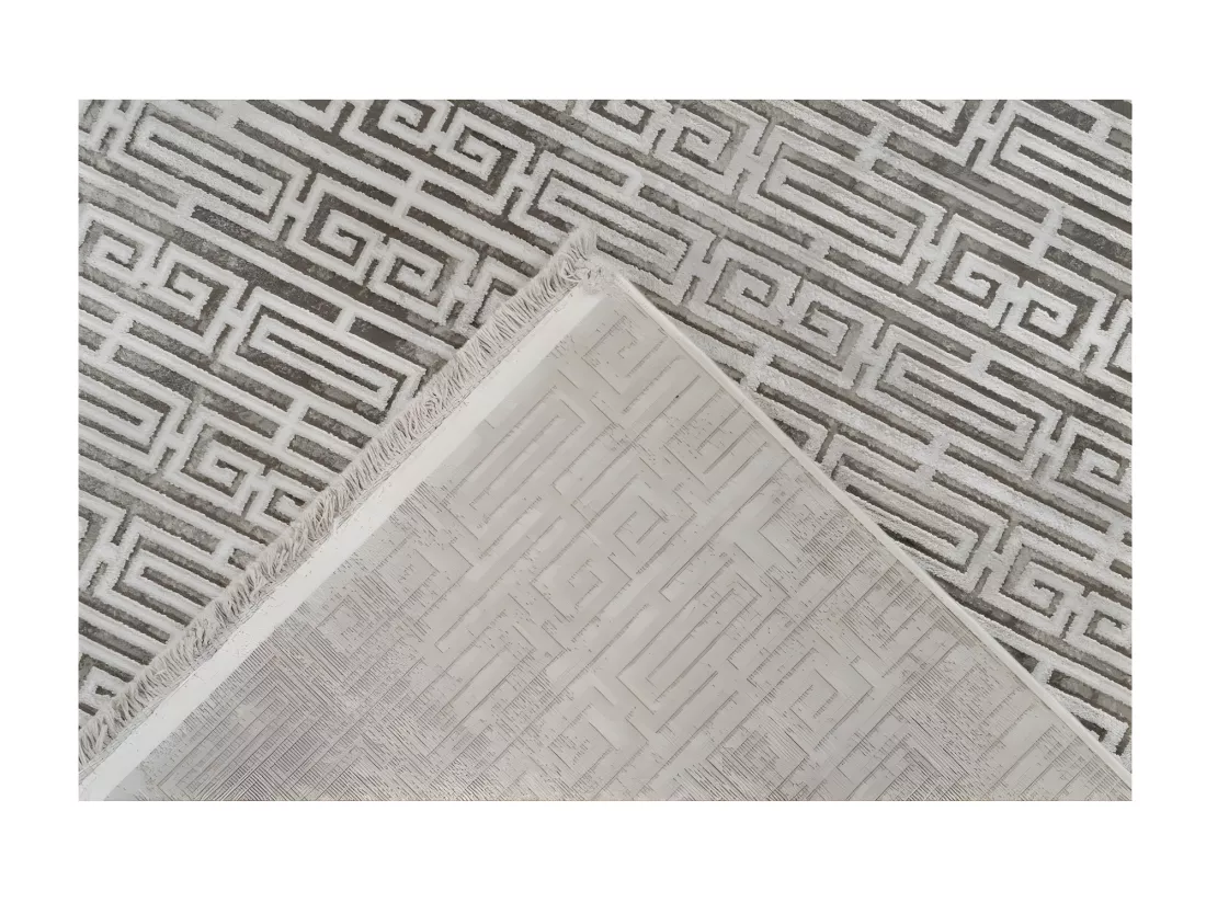 Tapis Pierre Cardin 170x120cm, design E209E coloris argent - Confort et élégance pour votre intérieur