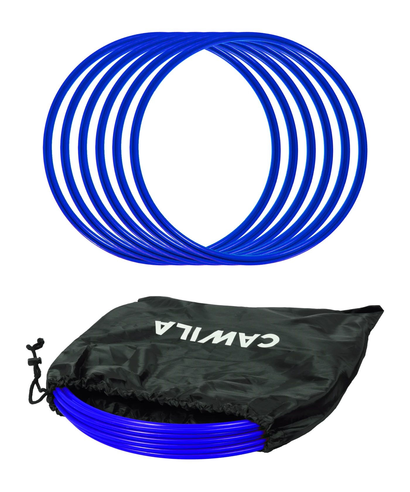 Cawila Koordinationsringe 50cm | 6er Set | Blau | inklusive Tasche
