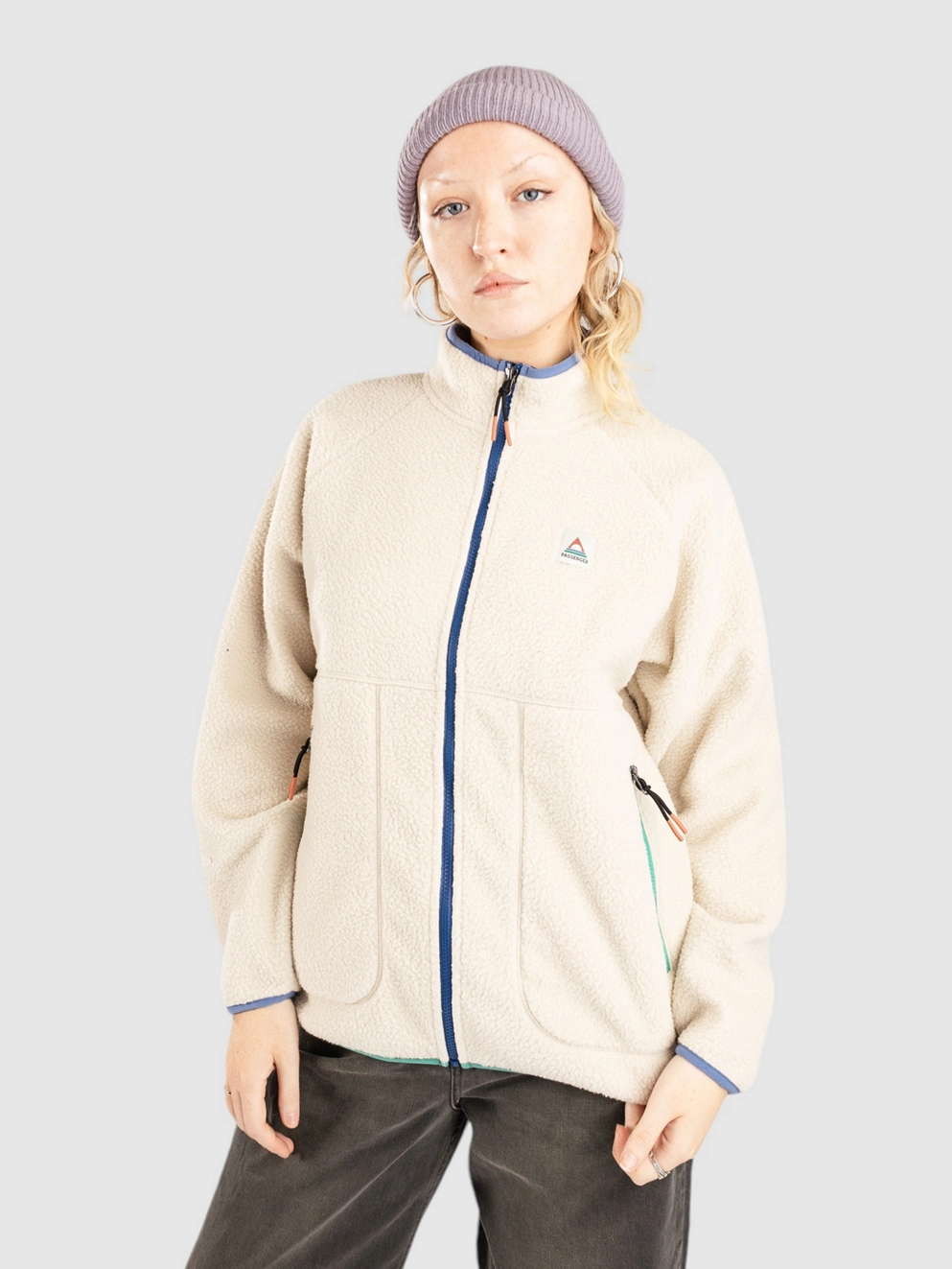 Passenger Fairbanks Full Zip Recylced Sherpa Jacket oatmeal