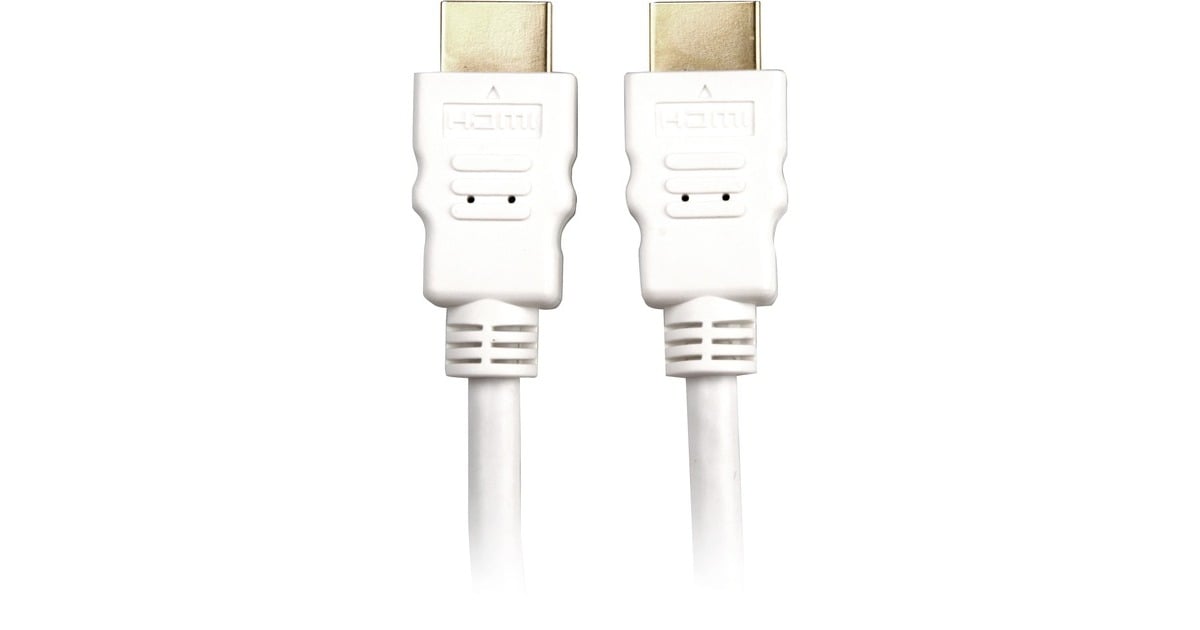 SharkoonHigh Speed HDMI kabel met Ethernet  (Wit, 1 meter, 4K, Verguld)