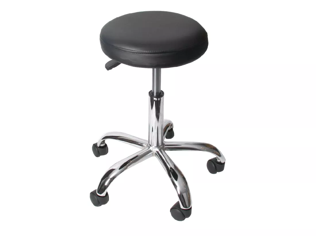 Tabouret de travail MCW-E47 avec roulettes, noir