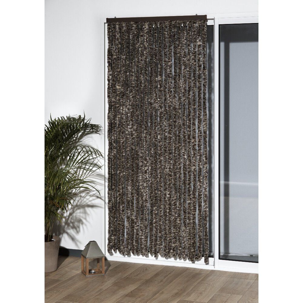 Rideau de porte chenille marron