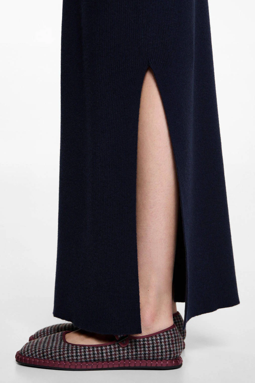 MANGO TEEN maxi rok gebreid marine