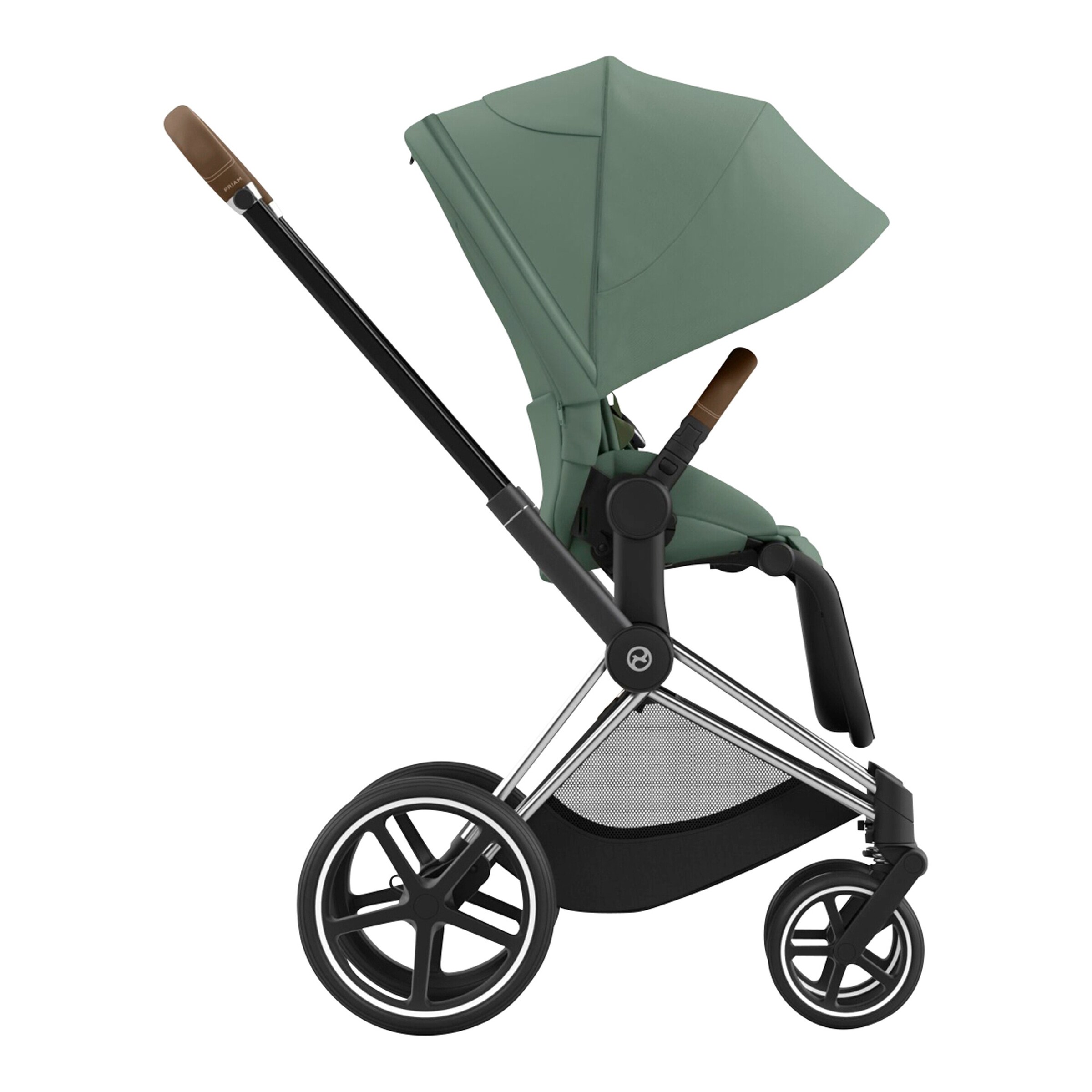 Cybex - PLATINUM Kombikinderwagen PRIAM Comfort Bundle chrome brown / leaf green