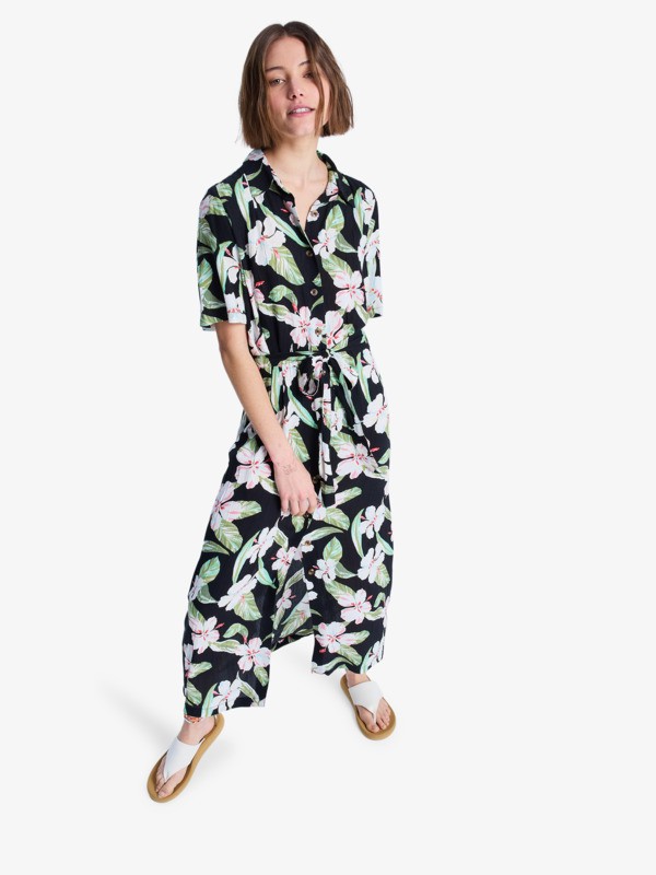 Island Escape Robe midi Noir Femme