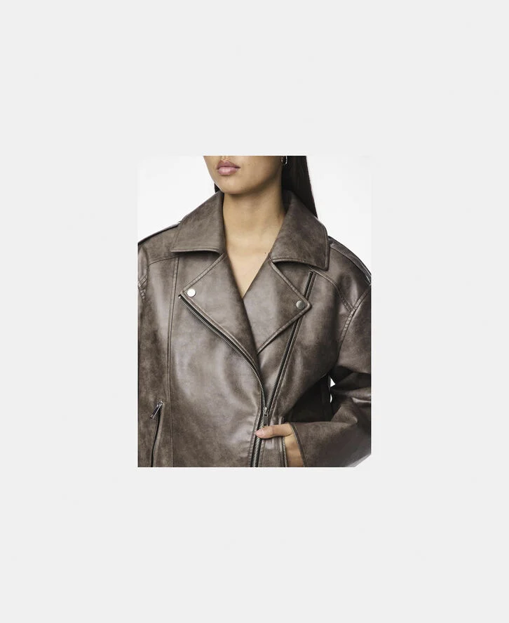 Pieces PCSADIE LS PU JACKET D2D Chicory coffee/washed pu
