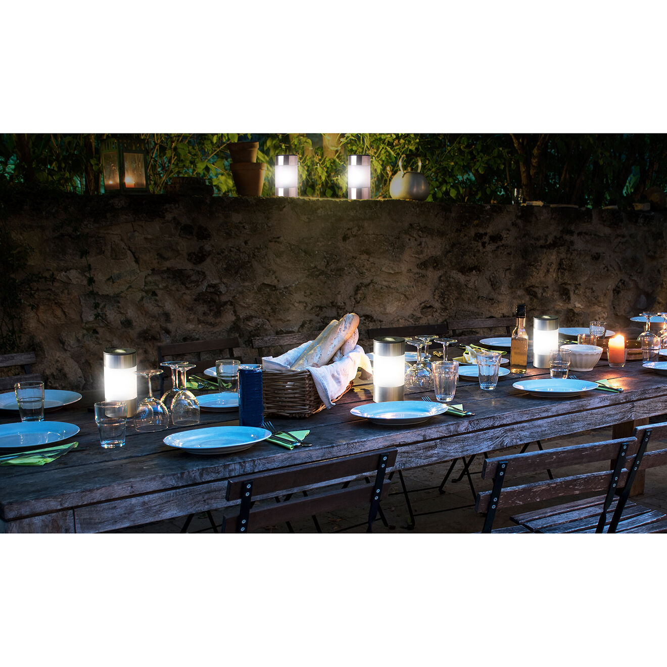 Pratik Garden 4 Bornes solaires Inoxia acier
