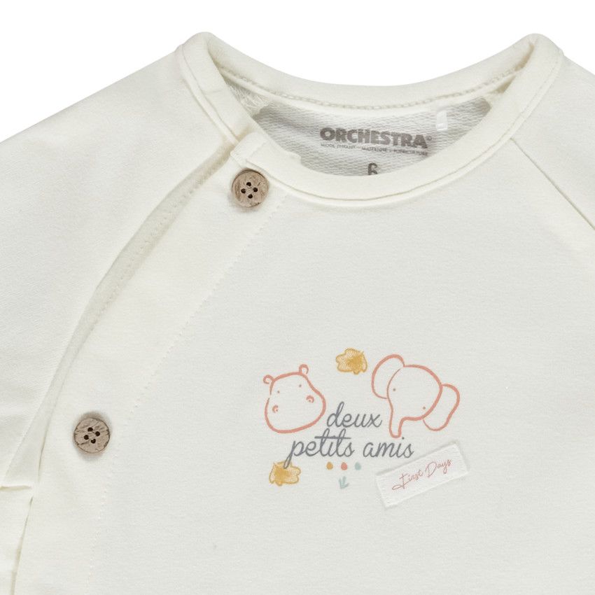 Ensemble 2 pièces matelassé pour bébé - Ecru