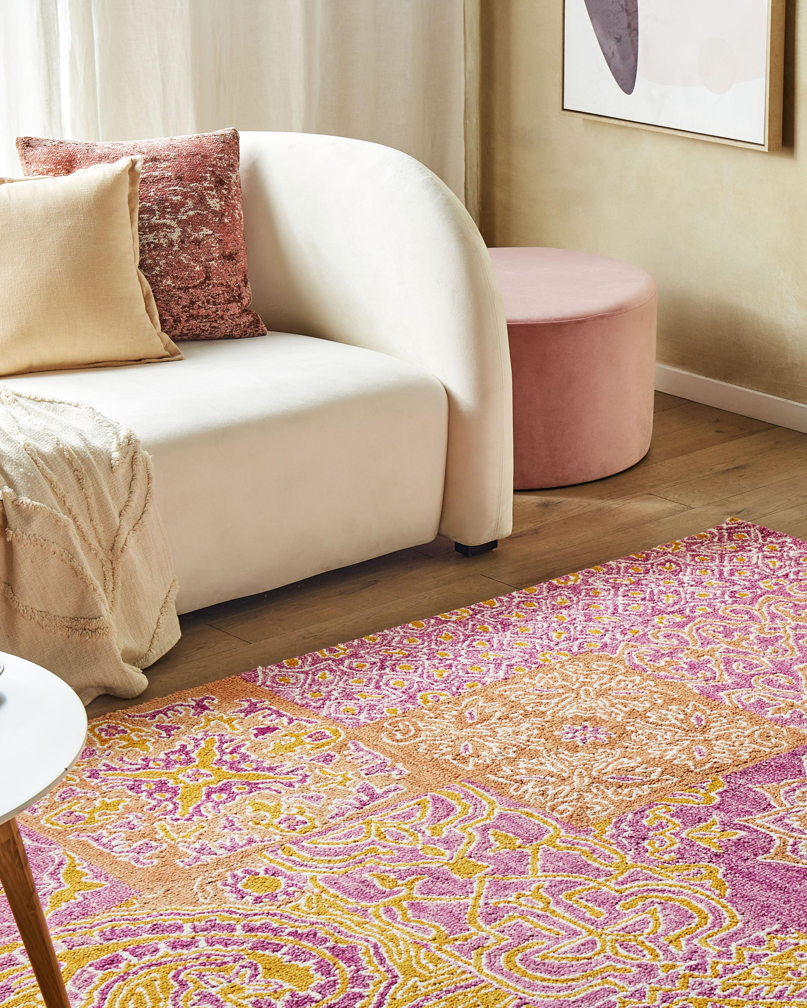 Vloerkleed AVANOS Roze 200 x 200 cm Wol