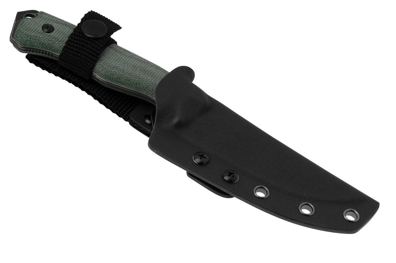 Ruike F186-MG Black D2, Green Micarta, vaststaand mes