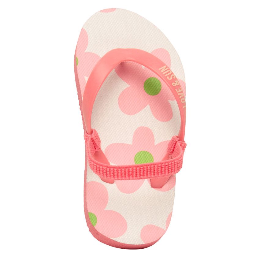 Tongs bride printée imprimé fleurs pour fille avec lanière selon l'âge - Multicolore