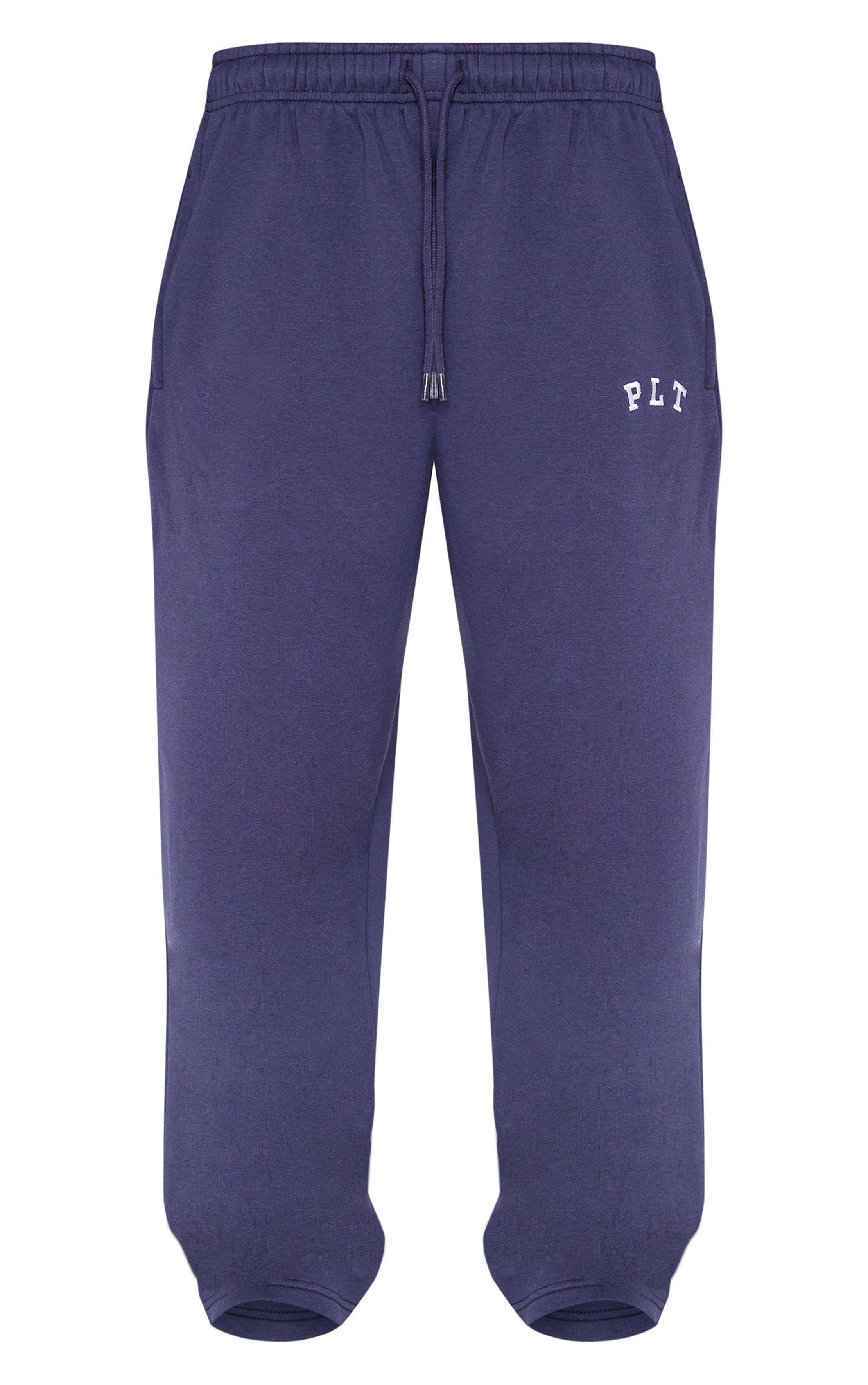 Bleu Marine Jogging Large Oversize Avec Logo PLT