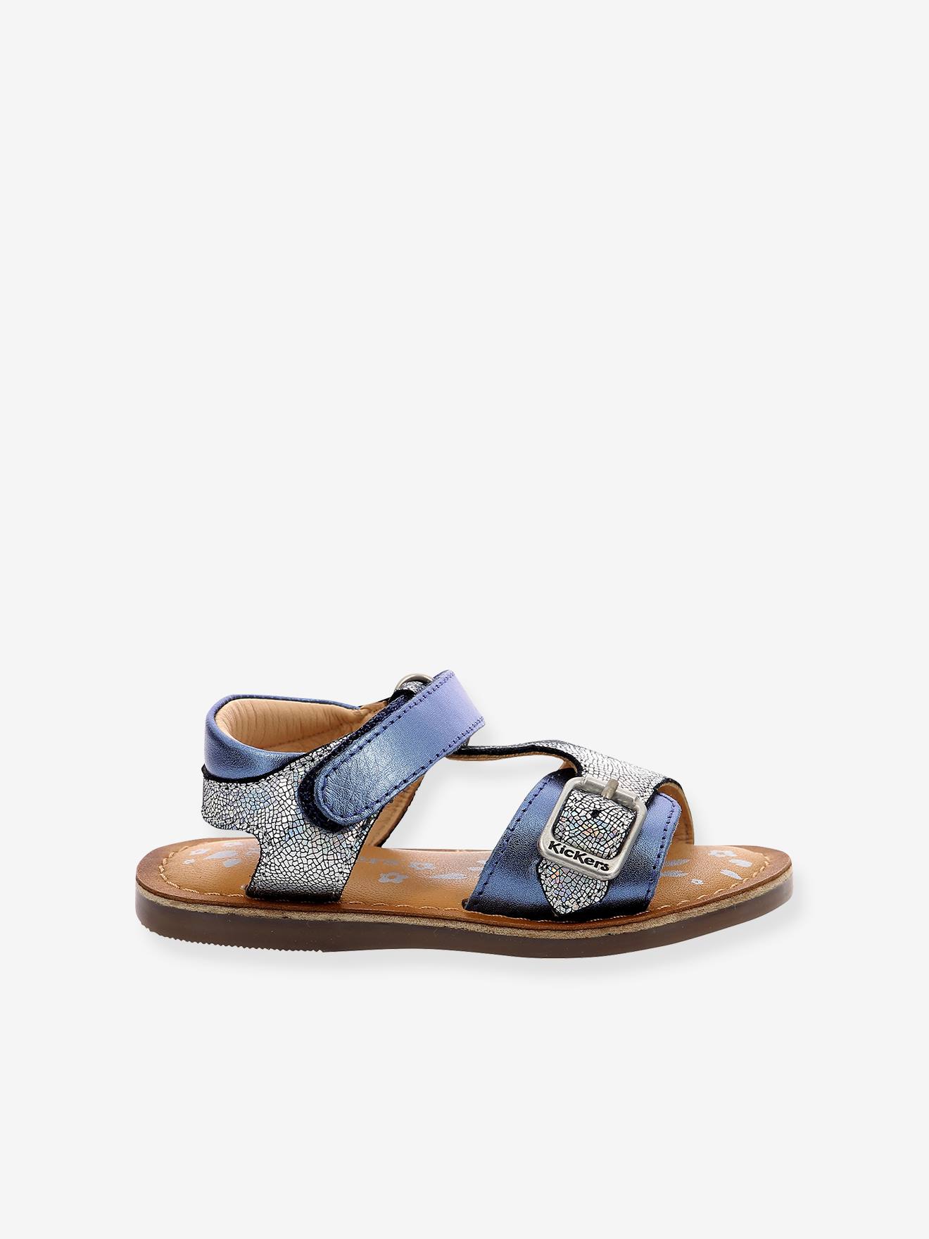Sandálias infantis KICKERS® Diazz rosa em couro