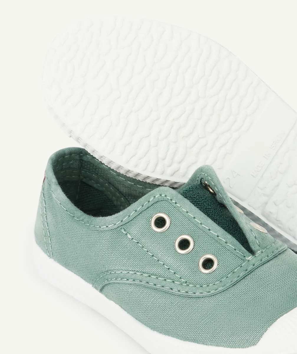 CIENTABASKETS EN TOILE GARÇON VERT OLIVE