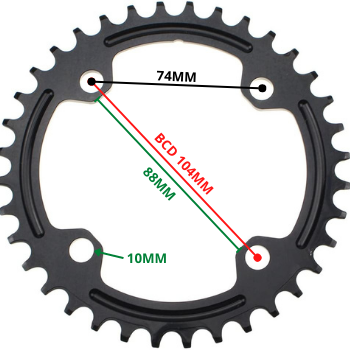 Plateau 104 BCD (Sans Spider) pour Kit Weebike - Weebot