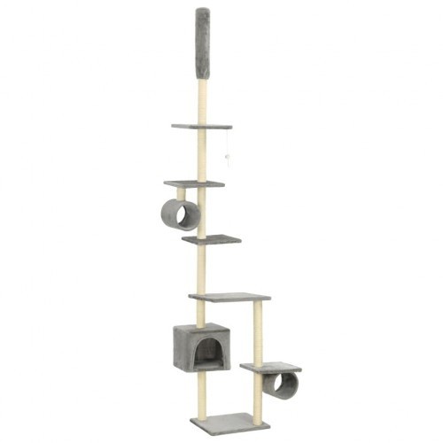 Coçador de animais com haste de sisal, cinza