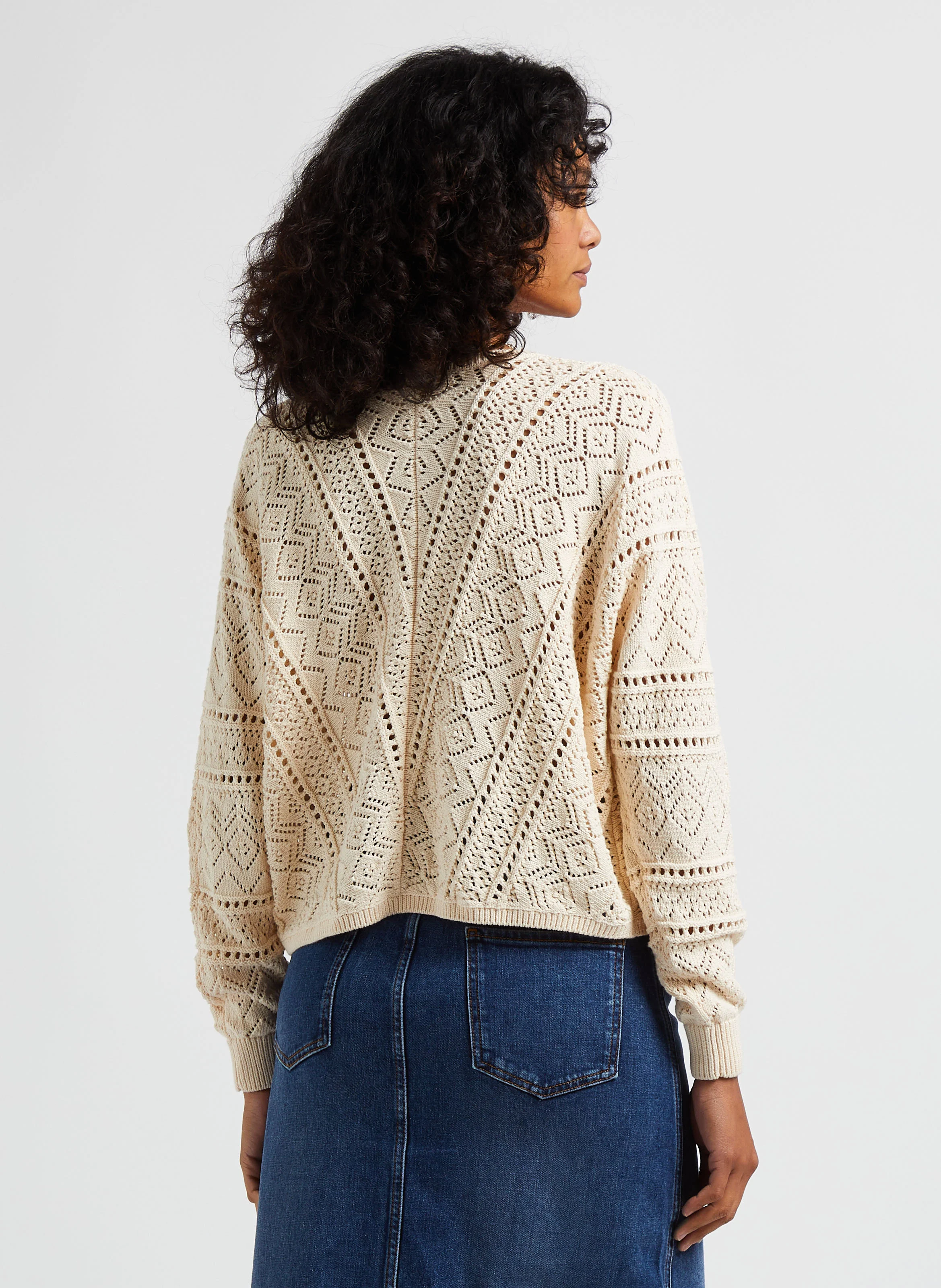CYRON - Gilet col V en coton | Blanc