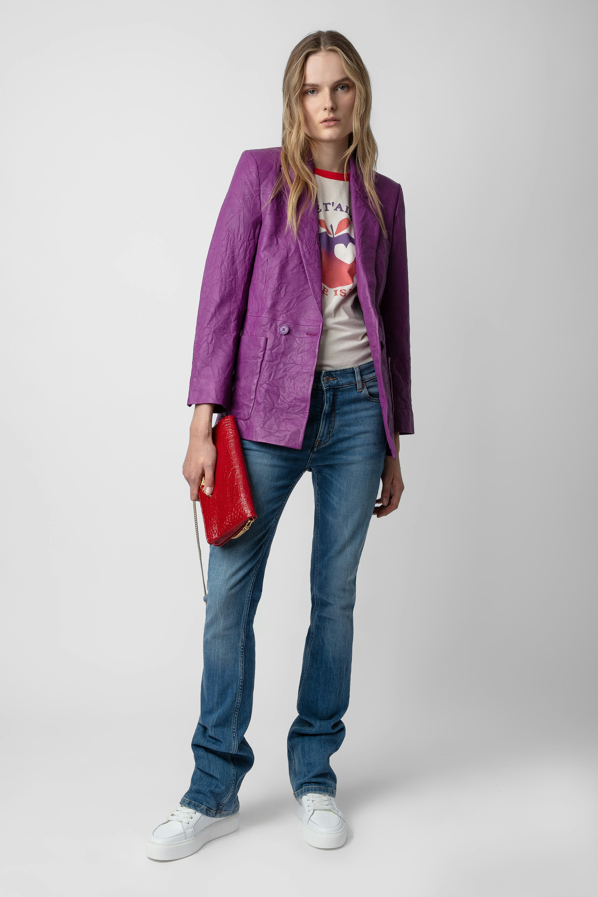 Blazer Visko Cuir Froissé