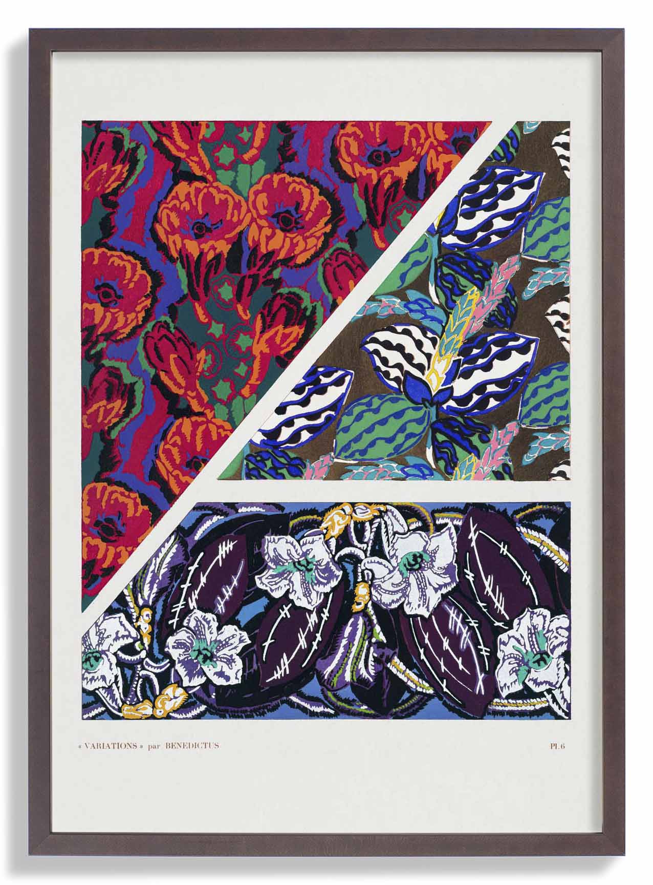Vintage geometrische Blumenart -Deco -Muster, Variation 6 von Édouard bénédictus